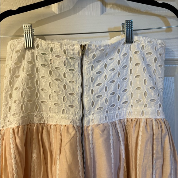 H&M Strapless White and Coral Eyelet Dress Size 8 NWT - Picture 6 of 11